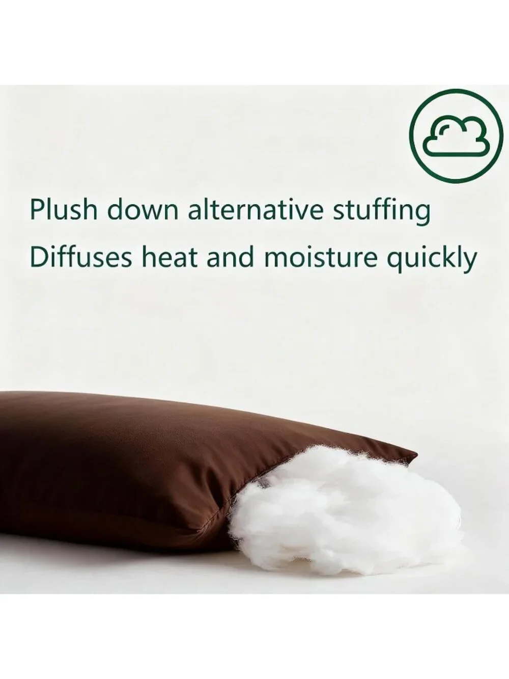 〽️Flat Thin Bed Pillows Standard Size Set of 2 Soft Down Alternative Coffee